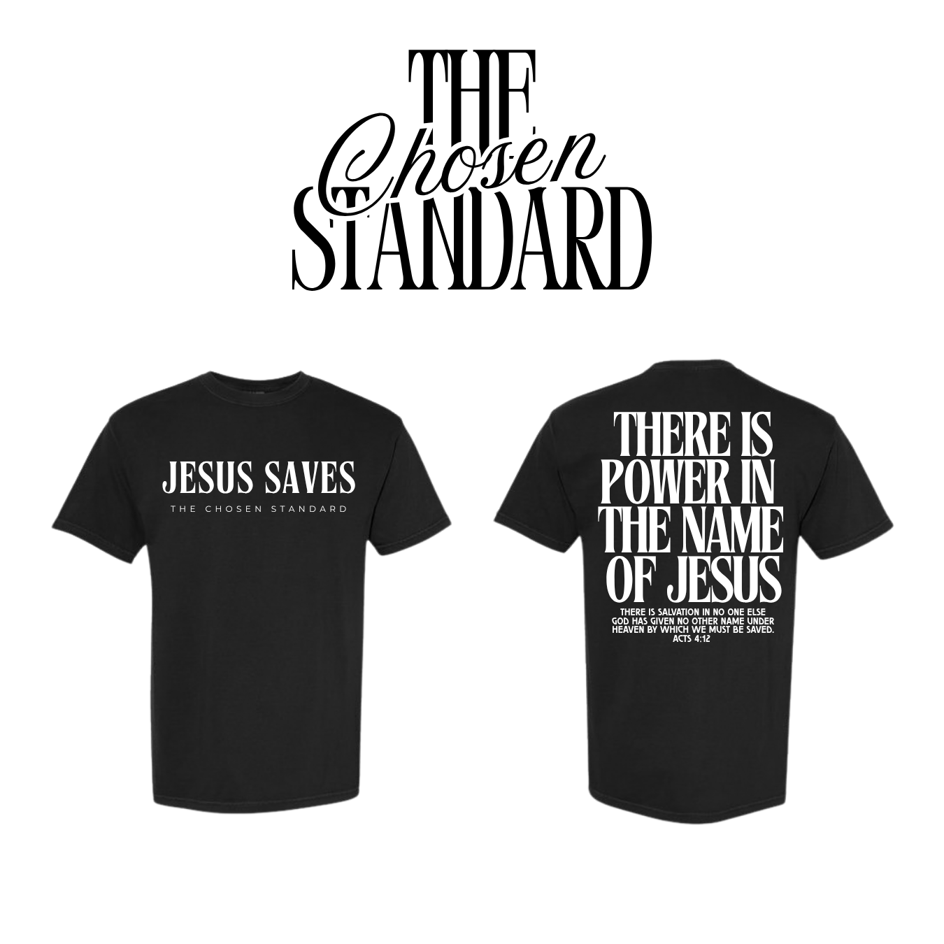 Jesus Saves Heavyweight Graphic Tee | Deep Black