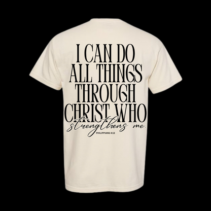 Minimalist Fine-Line Cross Tee | Heritage Cream