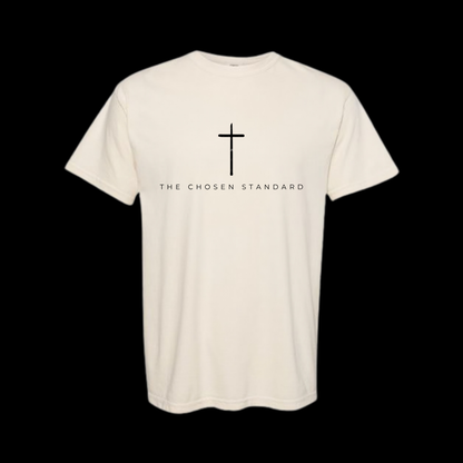 Minimalist Fine-Line Cross Tee | Heritage Cream