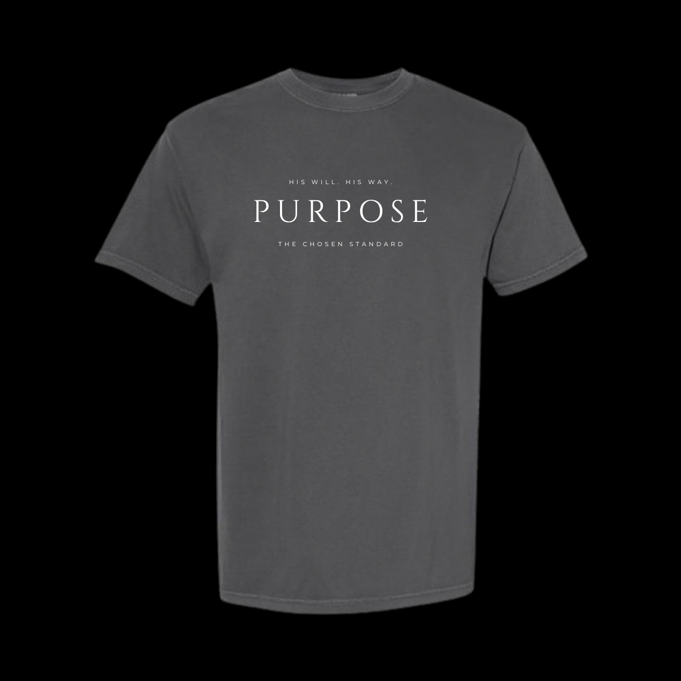 Purpose Romans 8:28 Charcoal Graphic Tee | Vintage Charcoal
