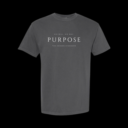 Purpose Romans 8:28 Charcoal Graphic Tee | Vintage Charcoal